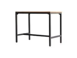 Table Haute L.120 Cm Bois Rustique Métal Noir - FACTORY -Mobilier De Restaurant table a manger 11579283