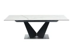 Table à Manger Extensible 6 à 8 Couverts En Céramique Et Métal - Effet Marbre Blanc Et Noir - OLETIA De Pascal MORABITO 14 Table à Manger Extensible 6 à 8 Couverts En Céramique Et Métal - Effet Marbre Blanc Et Noir - OLETIA De Pascal MORABITO -Mobilier De Restaurant table a manger 12509823