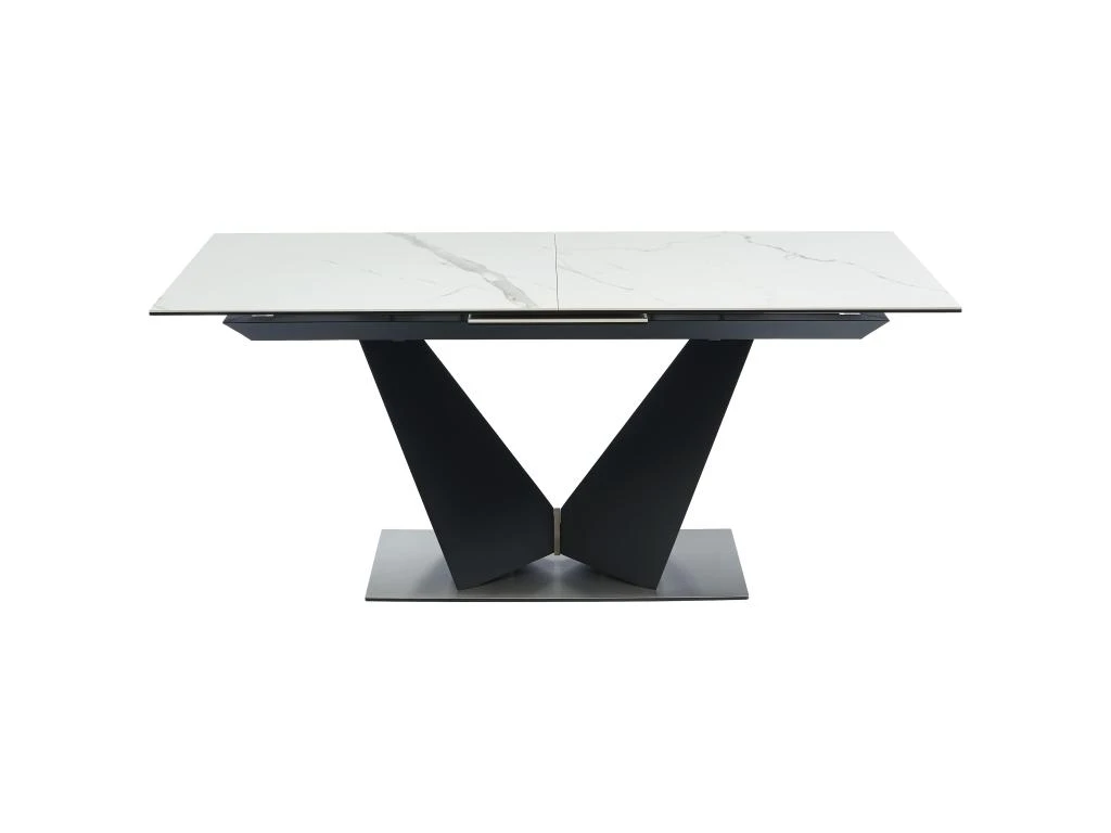 Table à Manger Extensible 6 à 8 Couverts En Céramique Et Métal - Effet Marbre Blanc Et Noir - OLETIA De Pascal MORABITO 5 Table à Manger Extensible 6 à 8 Couverts En Céramique Et Métal - Effet Marbre Blanc Et Noir - OLETIA De Pascal MORABITO – Image 5