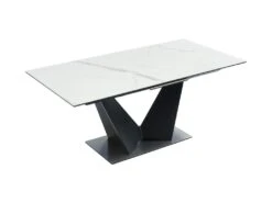 Table à Manger Extensible 6 à 8 Couverts En Céramique Et Métal - Effet Marbre Blanc Et Noir - OLETIA De Pascal MORABITO 17 Table à Manger Extensible 6 à 8 Couverts En Céramique Et Métal - Effet Marbre Blanc Et Noir - OLETIA De Pascal MORABITO -Mobilier De Restaurant table a manger 12509829