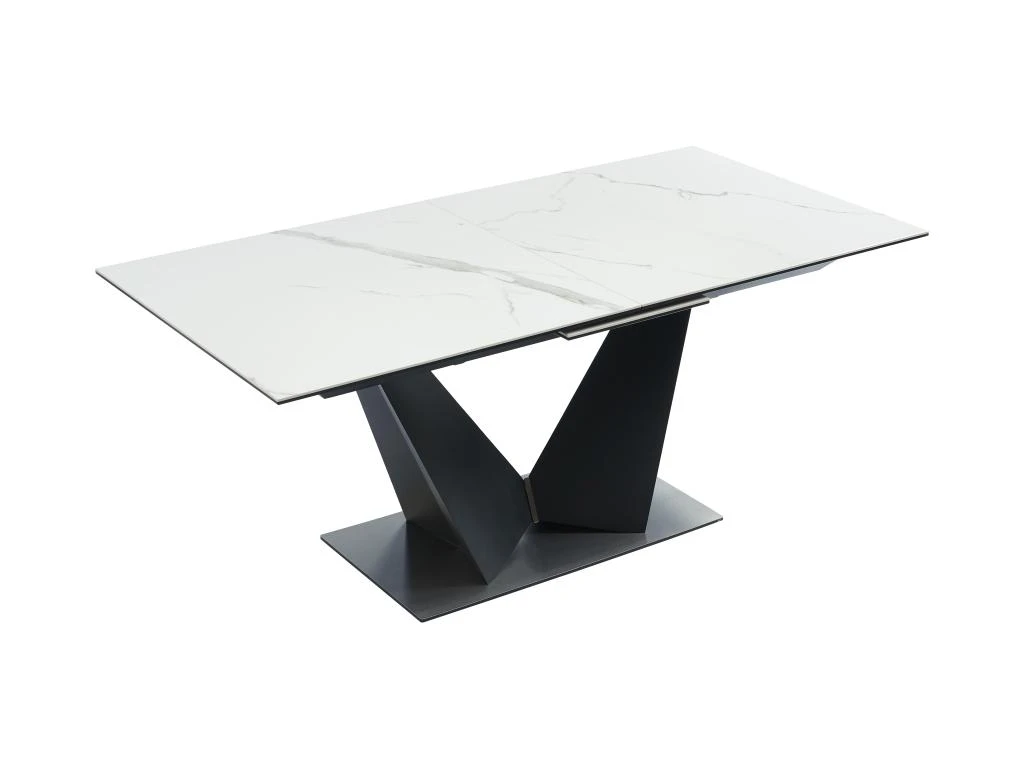 Table à Manger Extensible 6 à 8 Couverts En Céramique Et Métal - Effet Marbre Blanc Et Noir - OLETIA De Pascal MORABITO 7 Table à Manger Extensible 6 à 8 Couverts En Céramique Et Métal - Effet Marbre Blanc Et Noir - OLETIA De Pascal MORABITO – Image 7