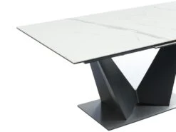 Table à Manger Extensible 6 à 8 Couverts En Céramique Et Métal - Effet Marbre Blanc Et Noir - OLETIA De Pascal MORABITO 19 Table à Manger Extensible 6 à 8 Couverts En Céramique Et Métal - Effet Marbre Blanc Et Noir - OLETIA De Pascal MORABITO -Mobilier De Restaurant table a manger 12509839