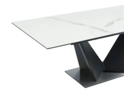 Table à Manger Extensible 6 à 8 Couverts En Céramique Et Métal - Effet Marbre Blanc Et Noir - OLETIA De Pascal MORABITO 20 Table à Manger Extensible 6 à 8 Couverts En Céramique Et Métal - Effet Marbre Blanc Et Noir - OLETIA De Pascal MORABITO -Mobilier De Restaurant table a manger 12509841