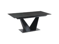 Table à Manger Extensible 6 à 8 Couverts En Céramique Et Métal - Gris Anthracite Et Noir - OLETIA De Pascal MORABITO -Mobilier De Restaurant table a manger 12509995