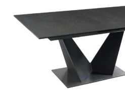 Table à Manger Extensible 6 à 8 Couverts En Céramique Et Métal - Gris Anthracite Et Noir - OLETIA De Pascal MORABITO -Mobilier De Restaurant table a manger 12509999