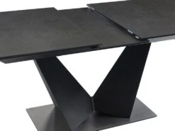Table à Manger Extensible 6 à 8 Couverts En Céramique Et Métal - Gris Anthracite Et Noir - OLETIA De Pascal MORABITO -Mobilier De Restaurant table a manger 12510013