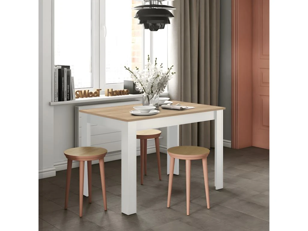 Table à Manger NICE - Blanc Et Chêne Naturel - SYMBIOSIS 2 Table à Manger NICE - Blanc Et Chêne Naturel - SYMBIOSIS – Image 2