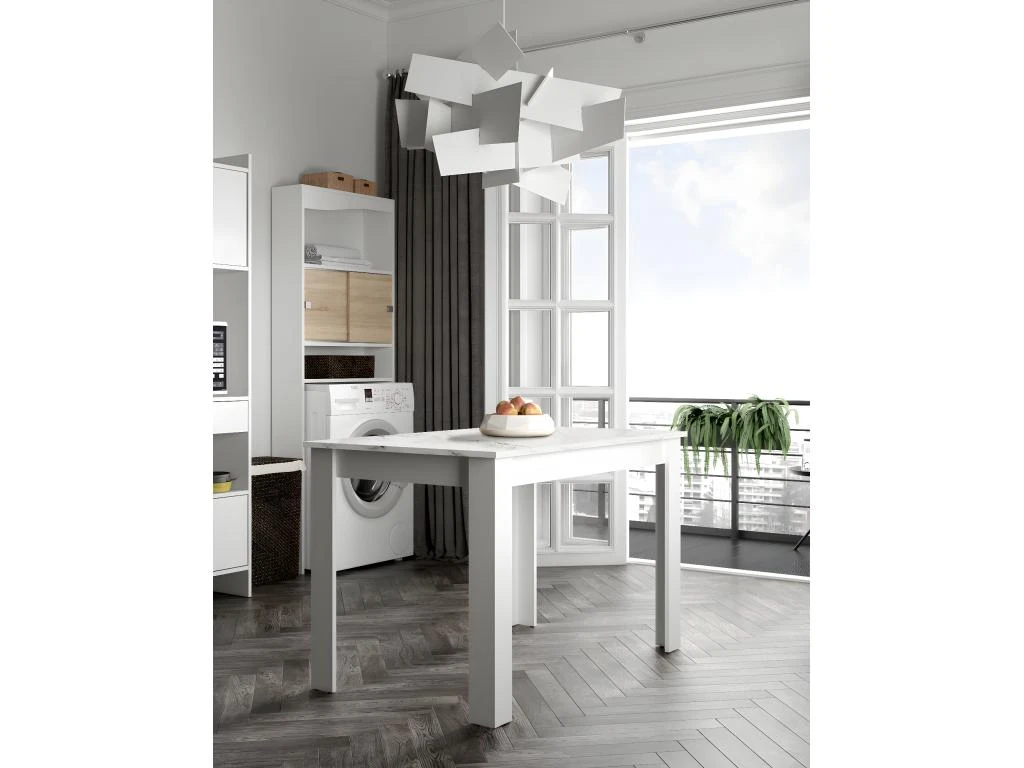 Table à Manger NICE - Blanc Et Marbre - SYMBIOSIS 2 Table à Manger NICE - Blanc Et Marbre - SYMBIOSIS – Image 2