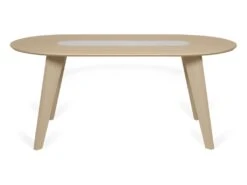 Table à Manger En Marbre LAGO - Chêne Et Marbre Blanc - TEMAHOME