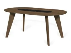 Table à Manger En Marbre LAGO - Noyer Et Marbre Blanc - TEMAHOME -Mobilier De Restaurant table a manger 12512613