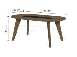 Table à Manger En Marbre LAGO - Noyer Et Marbre Blanc - TEMAHOME -Mobilier De Restaurant table a manger 12512617