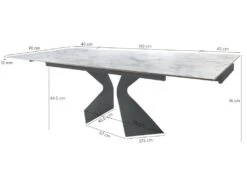 Table Extensible 160/240 Cm Céramique Marbré Pieds évasés Gris - DAFFY -Mobilier De Restaurant table a manger 12545171