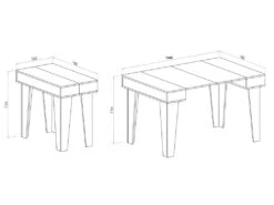 Table Console Extensible+rallonges,Nordic KL Max 140 Cm,Blanc Mat-Chene Brosse. -Mobilier De Restaurant table a manger 12564437