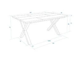 Table à Manger, 8 Personnes, 170, Robuste,stable, Structure Et Pieds Solides, Chêne/noir -Mobilier De Restaurant table a manger 12578265