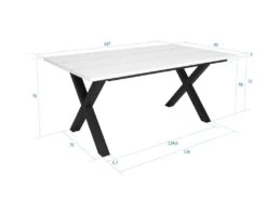 Table à Manger, 8 Personnes, 170, Robuste Et Stable, Structure Et Pieds Solides, Blanc -Mobilier De Restaurant table a manger 12578273