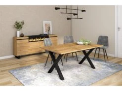 Table à Manger, 8 Personnes, 170, Robuste Et Stable, Structure Et Pieds Solides, Chêne 7 Table à Manger, 8 Personnes, 170, Robuste Et Stable, Structure Et Pieds Solides, Chêne -Mobilier De Restaurant table a manger 12578291