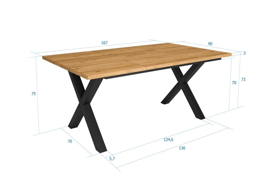 Table à Manger, 8 Personnes, 170, Robuste Et Stable, Structure Et Pieds Solides, Chêne 4 Table à Manger, 8 Personnes, 170, Robuste Et Stable, Structure Et Pieds Solides, Chêne – Image 4