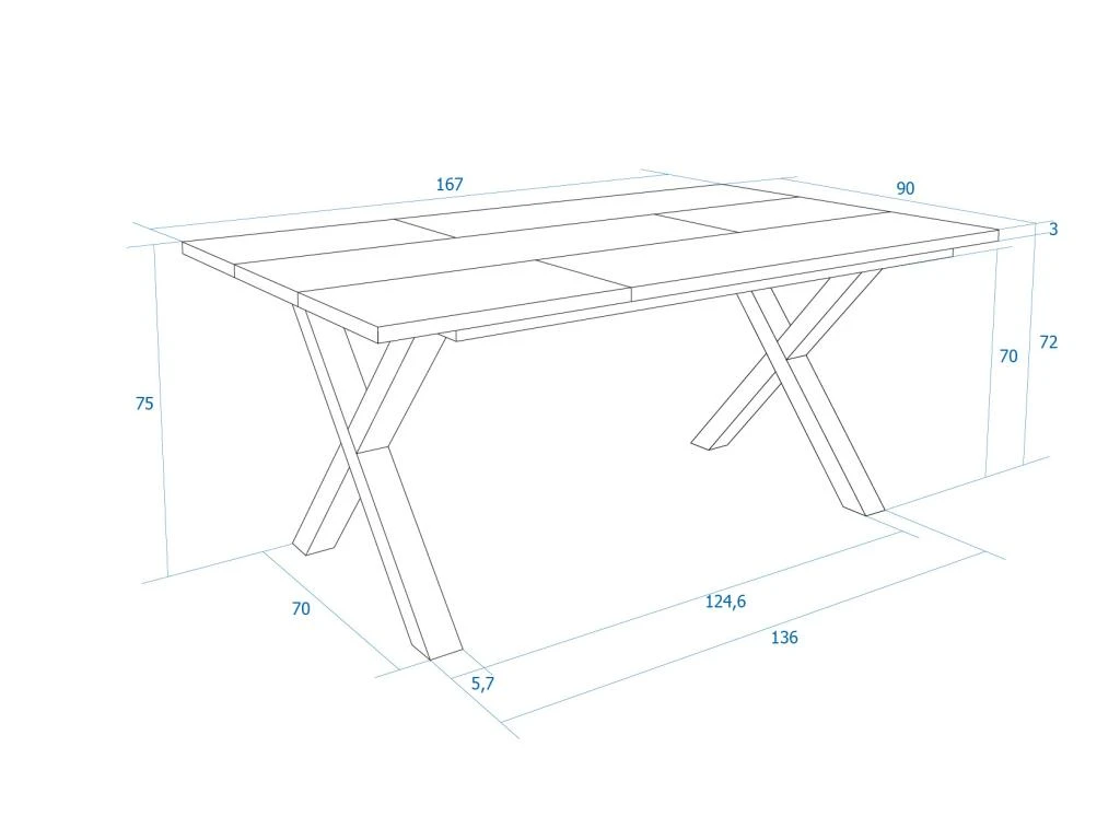 Table à Manger, 8 Personnes, 170, Robuste Et Stable, Structure Et Pieds Solides, Chêne 5 Table à Manger, 8 Personnes, 170, Robuste Et Stable, Structure Et Pieds Solides, Chêne – Image 5