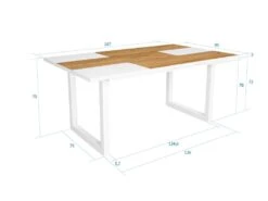 Table à Manger, 8 Personnes, 170, Robust, Structure Stable, Pieds Solides, Chêne Et Blanc -Mobilier De Restaurant table a manger 12578869