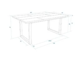 Table à Manger, 8 Personnes, 170, Robust, Structure Stable, Pieds Solides, Chêne Et Blanc -Mobilier De Restaurant table a manger 12578871