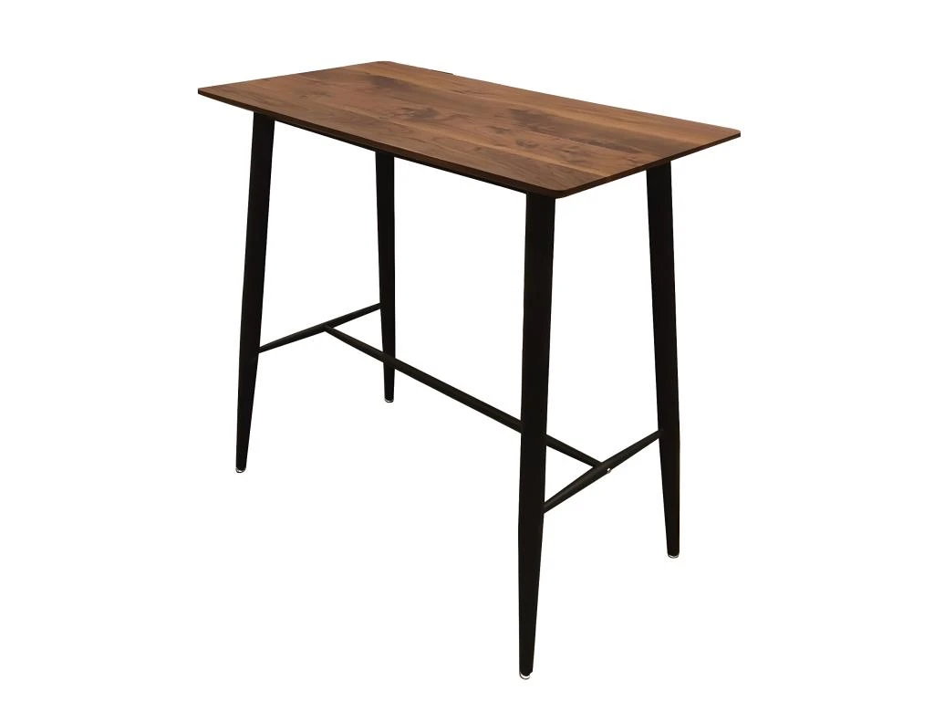 TIANO - Ensemble Table Haute Effet Bois + 4 Tabourets Camel 3 TIANO - Ensemble Table Haute Effet Bois + 4 Tabourets Camel – Image 3