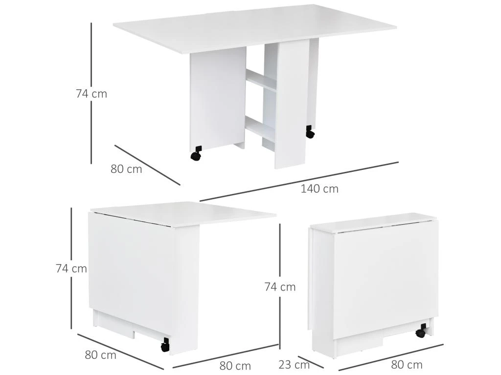 HOMCOM Table De Cuisine Salle A Manger Pliable Amovible Tres Pratique En Panneaux De Particules 3 HOMCOM Table De Cuisine Salle A Manger Pliable Amovible Tres Pratique En Panneaux De Particules â Image 3