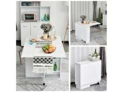 HOMCOM Table De Cuisine Salle A Manger Pliable Amovible Tres Pratique En Panneaux De Particules 8 HOMCOM Table De Cuisine Salle A Manger Pliable Amovible Tres Pratique En Panneaux De Particules -Mobilier De Restaurant table a manger 12619737