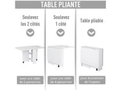 HOMCOM Table De Cuisine Salle A Manger Pliable Amovible Tres Pratique En Panneaux De Particules 9 HOMCOM Table De Cuisine Salle A Manger Pliable Amovible Tres Pratique En Panneaux De Particules -Mobilier De Restaurant table a manger 12619739