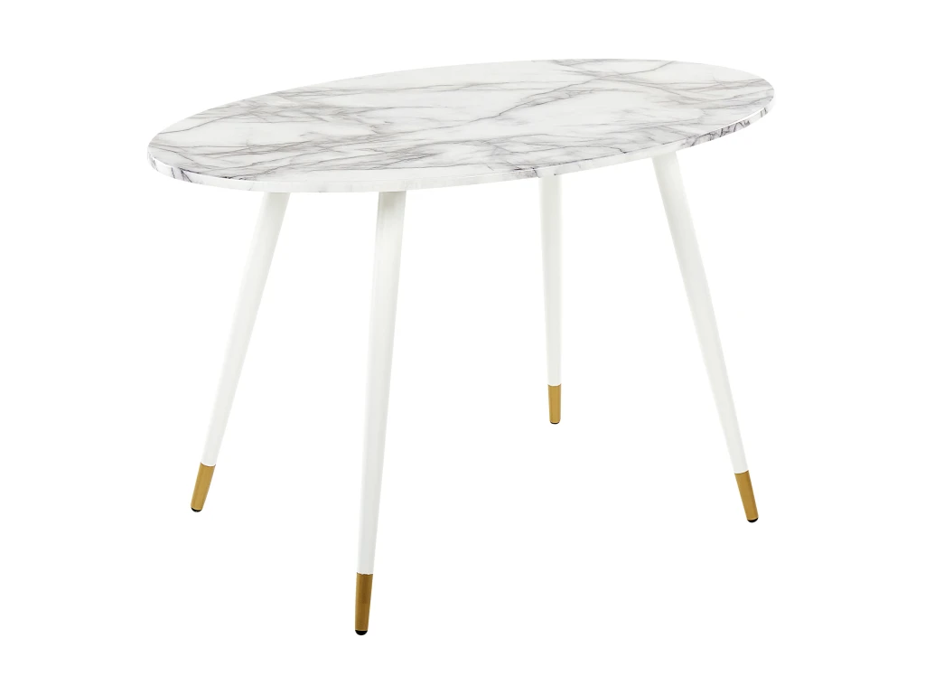 Table à Manger Effet Marbre Et Blanc 120 X 70 Cm GUTIERE 2 Table à Manger Effet Marbre Et Blanc 120 X 70 Cm GUTIERE – Image 2