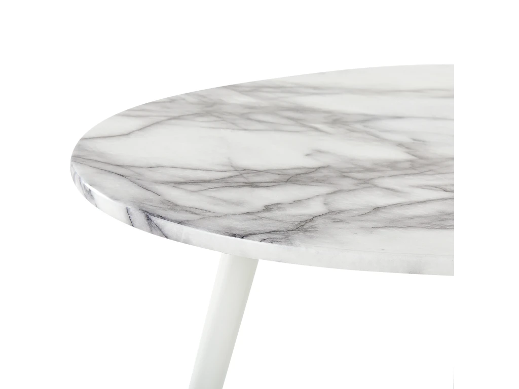 Table à Manger Effet Marbre Et Blanc 120 X 70 Cm GUTIERE 4 Table à Manger Effet Marbre Et Blanc 120 X 70 Cm GUTIERE – Image 4