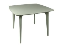 Table De Repas Carrée Verte Piètement Hévéa Massif - WOLI 3286