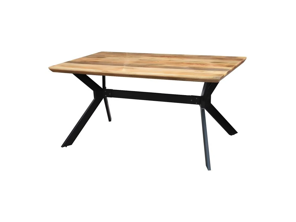 Table De Repas Rectangulaire Métal/Bois Massif N°2 - CARLA 1 Table De Repas Rectangulaire Métal/Bois Massif N°2 - CARLA