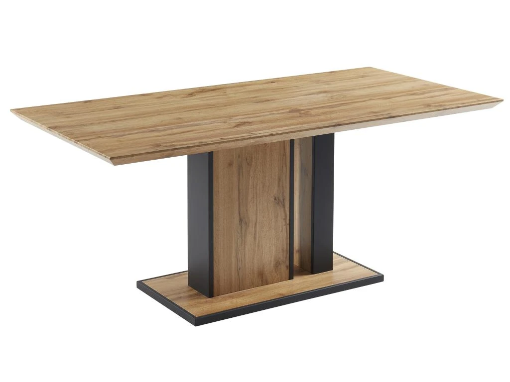 Table à Manger 6 Couverts En MDF Et Métal - Naturel Et Noir - MARIDORA 4 Table à Manger 6 Couverts En MDF Et Métal - Naturel Et Noir - MARIDORA – Image 4