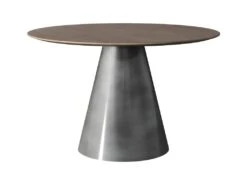 Table Ronde Belini 4 Personnes En Bois Et Métal D120 Cm