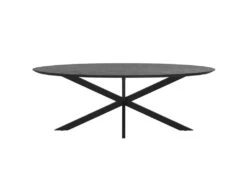 Table Ovale Sparo 8 Personnes En Bois De Teck Recyclé Noir 240 Cm -Mobilier De Restaurant table a manger 13009421