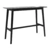 Table De Bar Rectangulaire Buvette 4 Personnes En Bois Noir 120 Cm