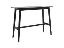 Table De Bar Rectangulaire Buvette 4 Personnes En Bois Noir 120 Cm
