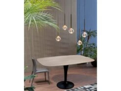 Table Ovale Chêne Massif Blanchi Sur Pied Tulipe - 130L X 80P