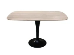 Table Ovale Chêne Massif Blanchi Sur Pied Tulipe - 130L X 80P -Mobilier De Restaurant table a manger 13016599