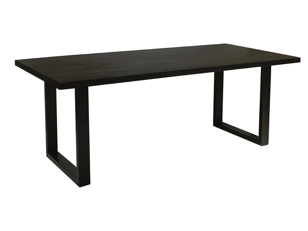 Table à Manger Design Bois Massif NIKO - Table Rectangulaire Noir 200x100 1 Table à Manger Design Bois Massif NIKO - Table Rectangulaire Noir 200x100