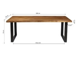 Table à Manger Design Bois Massif NIKO - Table Rectangulaire 200x100 -Mobilier De Restaurant table a manger 13160079