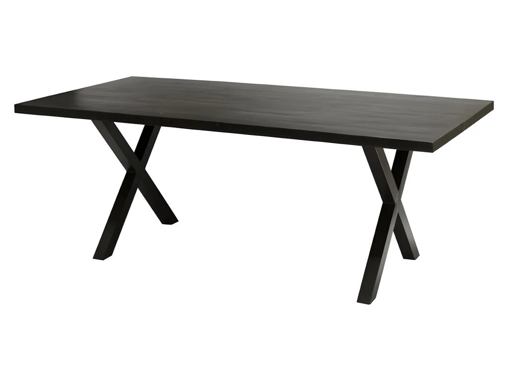 Table à Manger Design Bois Massif GOYA - Table Noir Pied Design 200x100 3 Table à Manger Design Bois Massif GOYA - Table Noir Pied Design 200x100 – Image 3
