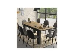Table De Repas à Allonge Bois/Noir - VIENNE -Mobilier De Restaurant table a manger 13238695