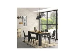 Table De Repas à Allonge Bois/Noir - VIENNE -Mobilier De Restaurant table a manger 13238699