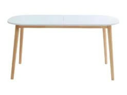 Gurra - Table à Manger Scandinave Extensible 160-200 X 80 Cm - Couleur - Blanc