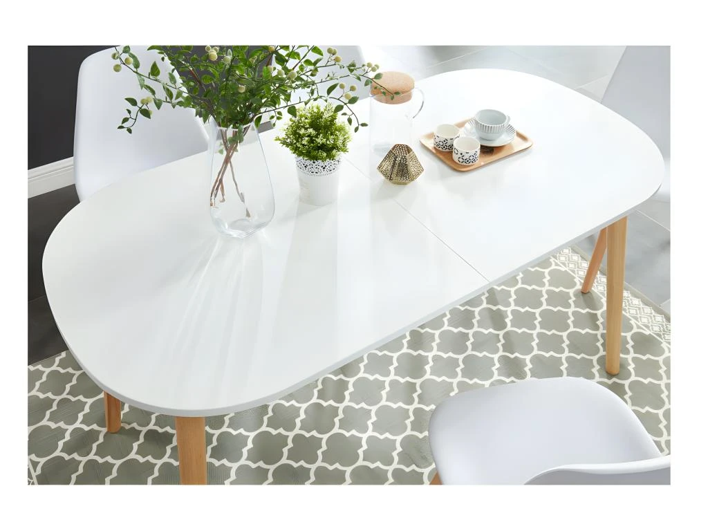 Gurra - Table à Manger Scandinave Extensible 160-200 X 80 Cm - Couleur - Blanc 8 Gurra - Table à Manger Scandinave Extensible 160-200 X 80 Cm - Couleur - Blanc – Image 8