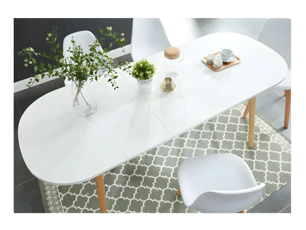Gurra - Table à Manger Scandinave Extensible 160-200 X 80 Cm - Couleur - Blanc 9 Gurra - Table à Manger Scandinave Extensible 160-200 X 80 Cm - Couleur - Blanc – Image 9