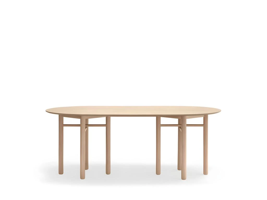 Junco - Table à Manger Ovale En Bois 200x100cm - Couleur - Bois Clair 1 Junco - Table à Manger Ovale En Bois 200x100cm - Couleur - Bois Clair