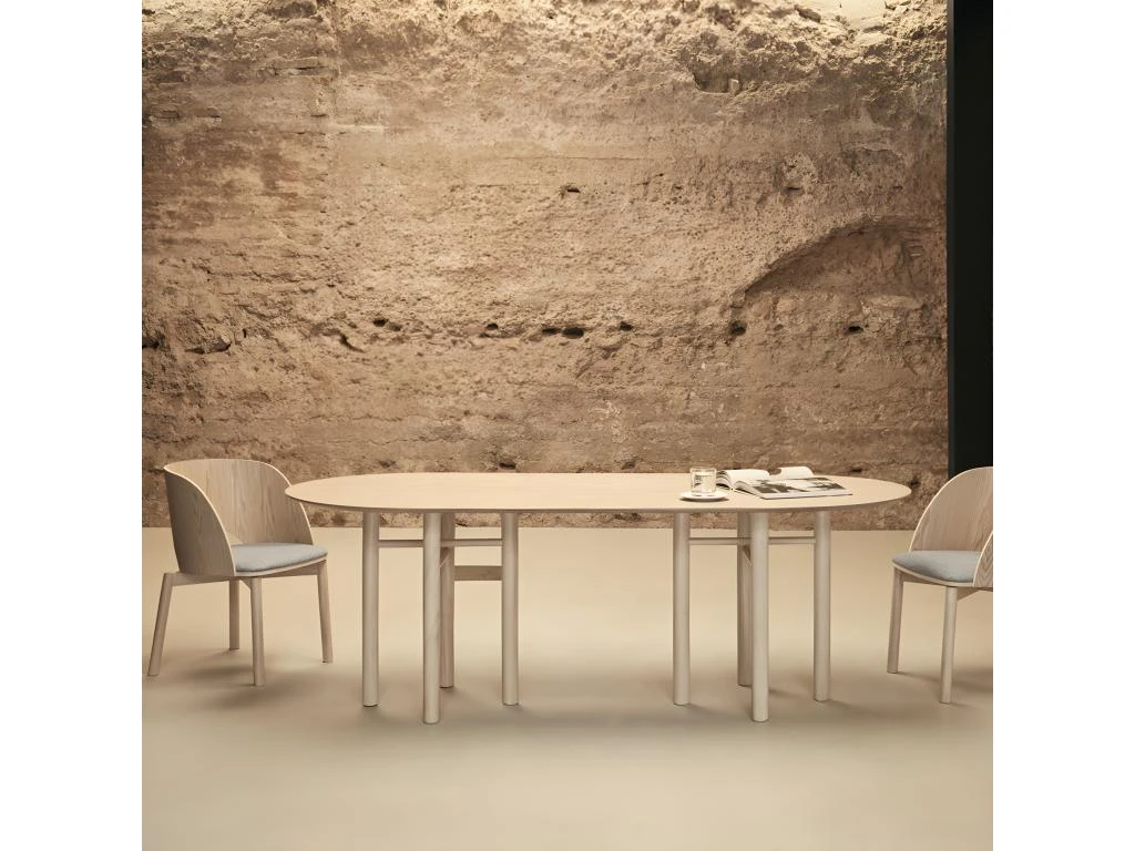Junco - Table à Manger Ovale En Bois 200x100cm - Couleur - Bois Clair 2 Junco - Table à Manger Ovale En Bois 200x100cm - Couleur - Bois Clair – Image 2