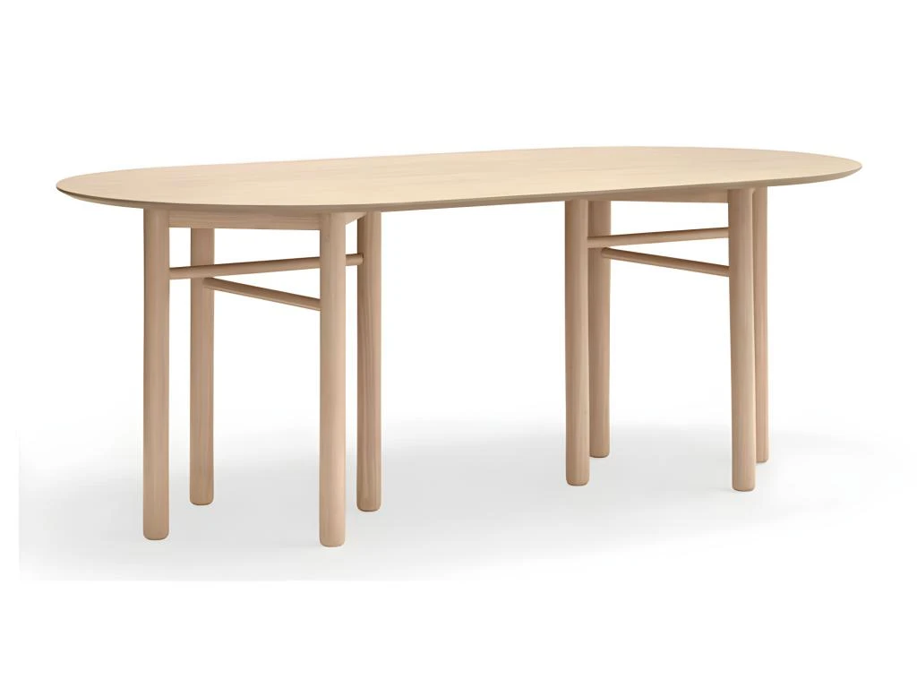 Junco - Table à Manger Ovale En Bois 200x100cm - Couleur - Bois Clair 3 Junco - Table à Manger Ovale En Bois 200x100cm - Couleur - Bois Clair – Image 3